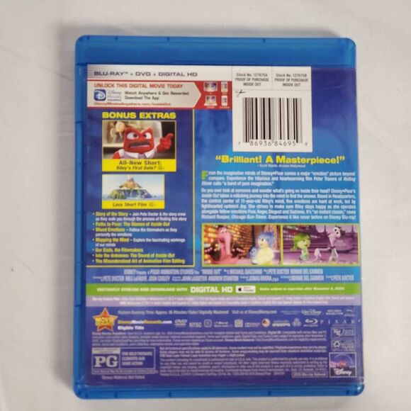 Disney Pixar Inside Out (Blu-ray + DVD + Digital HD) - Picture 4 of 4